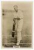 Herbert Sutcliffe. Yorkshire & England 1919-1945. Phillips ‘Pinnace’ premium issue cabinet size mono real photograph trade card of a youthful Sutcliffe, full length, in batting pose. No. 51.C. 4”x6”. Plain back. Very good condition.