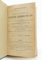 Wisden Cricketers’ Almanack 1889. 26th edition. Bound in green boards, lacking original paper wrappers, with gilt titles to spine, red speckled page edges. Lacking first and all rear advertising pages, breaking to front internal hinge causing the title pa