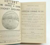 Wisden Cricketers’ Almanack 1892 and 1893. 29th & 30th editions. Both editions bound in green boards, lacking original paper wrappers, with gilt titles to spine, red speckled page edges. The 1892 edition lacking all rear advertising pages, the 1893 editio