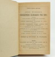 Wisden Cricketers’ Almanack 1896 and 1897. 33rd & 34th editions. Both editions bound in green boards, lacking original paper wrappers, with gilt titles to spine, red speckled page edges. Both editions lacking first and all rear advertising pages, the 1897