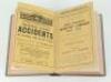 Wisden Cricketers’ Almanack 1916 and 1917. 53rd and 54th editions. Original paper wrappers, the two volumes bound together in green boards with title and date to spine in gilt, red speckled page edges. Some fading to green boards. Very good condition. Rar - 2