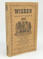 Wisden Cricketers’ Almanack 1944. 81st edition. Original limp cloth covers. Only 5600 paper copies printed in this war year. Odd minor faults otherwise in good/very good condition. Rare war-time edition.