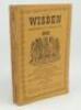 Wisden Cricketers’ Almanack 1941. 78th edition. Original limp cloth covers. Only 3200 paper copies printed in this war year. Slight soiling and some staining to the spine paper and rear cover, breaking to the front internal hinges, minor staining to the b