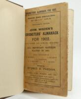 Wisden Cricketers’ Almanack 1902 and 1909. 39th & 46th editions. Both editions bound in dark brown boards, with original paper wrappers, with gilt titles to spine. The 1902 edition with wear and age toning to wrappers, foxing to the edges of odd pages, th