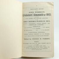 Wisden Cricketers’ Almanack 1912 and 1922. 49th & 59th edition. Both books bound in brown boards, lacking original paper wrappers, with titles to spine. The 1912 edition lacking advertising pages at the front of the book otherwise in generally good condit