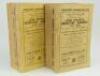 Wisden Cricketers’ Almanack 1936 and 1937. 73rd & 74th editions. Original paper wrappers. The 1936 edition with bowing to spine, some slight wear and soiling to wrappers, bump to lower corner, the 1937 edition with broken page block, wrinkling and wear to