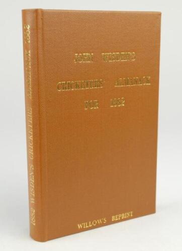 Wisden Cricketers’ Almanack 1882. Willows softback reprint (1988) in light brown hardback covers with gilt lettering. Limited edition 466/500. Good/very good condition.