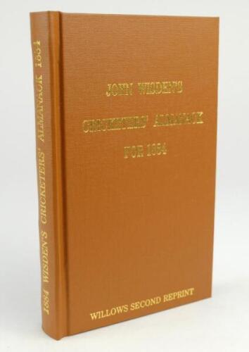 Wisden Cricketers’ Almanack 1884. Willows second softback reprint (2004) in light brown hardback covers with gilt lettering. Limited edition 191/250. Very good condition.