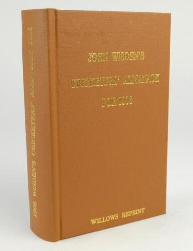 Wisden Cricketers’ Almanack 1906. Willows softback reprint (1999) in light brown hardback covers with gilt lettering. Limited edition 131/500. Very good condition .