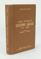 Wisden Cricketers’ Almanack 1896. 33rd edition. Original hardback. Sepia bookplate of W. Clafton to inside front board. Minor wear to boards, seven old very tiny holes around the spine area and to edge of the boards, possibly caused by an insect/woodworm,