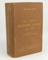 Wisden Cricketers’ Almanack 1934. 71st edition. Original hardback. Some minor marks to boards and spine paper, slight wear to board extremities, slight dulling to front board gilt titles, internally good/very good condition .