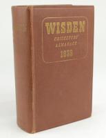 Wisden Cricketers’ Almanack 1939. 76th edition. Original hardback. Some light general wear to boards and spine paper, some minor wear to board and spine extremities, front and rear internal hinges broken, dulling to gilt titles on the spine otherwise in 