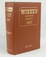 Wisden Cricketers’ Almanack 1964. Original hardback. Old tape marks to inside edge of boards causing slight loss of advert text to inside rear board otherwise the book in exemplary condition, the boards and spine superb with wonderful bright gilt titles.