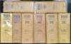 Wisden Cricketers’ Almanack 1976, 1977, 1980 to 1985, 1987 to 1993 and 2002. Original hardback editions with dustwrappers with the exception of the 1977 and 1987 editions. Faults and staining to many of the dustwrapper spines, the 1976 dustwrapper good, t