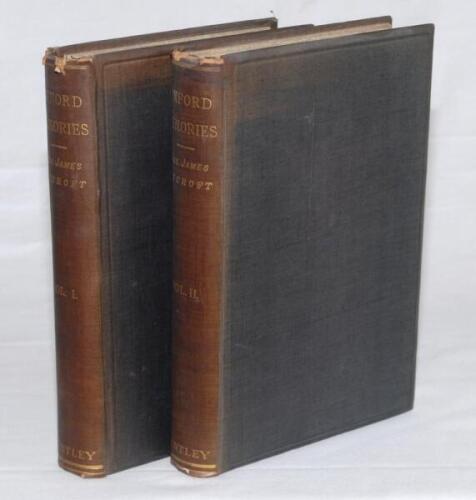 ‘Oxford Memories. A Retrospect after Fifty Years’. Rev. James Pycroft. London 1886. In two volumes. Includes and early history of Oxford University cricket and the author’s recollections of cricket and cricketers. Both volumes bound in original publisher’