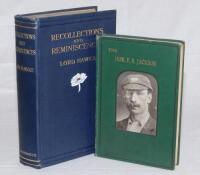 ‘Recollections and Reminiscences’. Lord Hawke. Williams & Norgate, first edition, London 1924. Original navy cloth with gilt titles to front and spine, and Yorkshire rose emblem to front cover. Padwick 7657. Very good condition, with wonderful boards and 