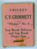 ‘Cricket. C.V. Grimmett Flicker Book. No. 4, ‘Leg Break Delivery and Leg Break Finger Spin’. Published by Flicker Productions Ltd, London in 1930. Very minor wear and slight staple rusting to covers otherwise in very good condition.