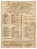 ‘Gentlemen of England v. Players’ 1860. Early double sided scorecard with decorative header, ‘F. Lillywhite’s Cricket Score’ printed ‘By authority and under the Distinguished Patronage of the M.C.C. and S.C.C.’ for the match played at Kennington Oval 5th-