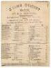 ‘Manchester Club and Ground versus Birkenhead Park Club and Ground’ 1869. Early double sided scorecard for the match played at Old Trafford 9th & 10th July 1869. The scorecard printed on the ground by J.W. Mason, Hulme Advertiser Office, with complete pri