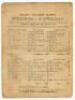 ‘Yorkshire v. Nottingham’ 1870. Early single sided scorecard for the match played at Bramall Lane, Sheffield, 15th- 17th July 1870. The scorecard with complete printed scores, Nottinghamshire reaching 146 and 142, Yorkshire scoring 147 and ending their se