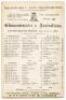 Australia second tour to England 1880. ‘Gloucestershire v. Australians’. Early and rare official double sided scorecard for the match played at the Clifton College Ground, Bristol, 2nd- 4th August 1880. The scorecard with complete printed scores in which 