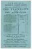 Australia to tour England 1882. ‘[Cambridge] University versus The Australians’. Early original double sided scorecard for the match played at the University Cricket Ground, Fenners, Cambridge, 29th- 31st May 1882. Printed on blue card, the scorecard with