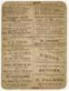 Nottinghamshire v. Surrey 1883. Early original double sided scorecard for the match played at Trent Bridge, Nottingham, 14th- 16th May 1883. The scorecard with complete printed scores. A weakened Surrey side batted first and scraped to 87 with only Bobby - 2