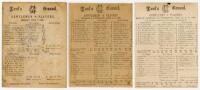 ‘Gentlemen v. Players’ 1884-1886. Three original double sided scorecards for matches played at Lord’s 7th-9th July 1884, 6th & 7th July 1885, and 12th- 14th July 1886. The 1884 with incomplete printed and handwritten scores, the 1885 and 1886 scorecards w