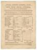 ‘Nottinghamshire v. Gloucestershire’ 1884. Early original double sided scorecard for the match played at Trent Bridge 31st July & 1st August 1884. The scorecard with complete printed scores. In a low scoring match on a rain affected pitch, Gloucestershire