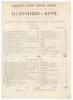 ‘Hampshire v Kent’ 1885. Early original single sided scorecard for the match played at the County Ground, Southampton, 20th- 22nd July 1885. The scorecard with complete printed scores. Kent batted first and scored 133 (R.S. Jones 26) and 297 (F. Marchant 