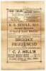 ‘Gloucestershire v. Warwickshire’ 1896. Early original double sided scorecard for the match played at Ashley Down Ground, Bristol, 9th- 11th July 1896 in which Edward Mills Grace, at the age of 54, played in his last first-class match. The scorecard with - 2