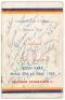 M.C.C. tour of New Zealand 1954/55. Official programme for the second Test match played at Eden Park, 25th-30th March 1955. Signed in ink to the front cover by all twenty two members of both teams. England signatures include Simpson, Graveney, May, Cowdre