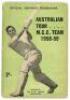 M.C.C. tour of Australia 1958-59. Official souvenir programme for the M.C.C. tour of Australia 1958-59. Issued by the N.S.W. Cricket Association. Pictorial covers. With team detail, itinerary, player profile, pen pictures to inside pages. Signed in ink to