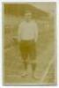 Walter Bull. Tottenham Hotspur 1904-1905 and 1908/1909. Early sepia real photograph postcard of Bull, full length, in Spurs attire. Title to lower left hand corner ‘W. Bull. Tottenham Hotspurs’. Jones Bros, Tottenham. Postally unused. Image a little faded