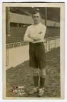 Edward Lawson Birnie. Tottenham Hotspur 1910-1911. Mono real photograph postcard of Birnie, full length, in Spurs attire. Title to lower left hand border. F.W. Jones, Tottenham. Postally unused. It appears that parts of the printed title have been gone ov