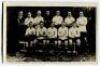 Tottenham Hotspur 1922/23. Mono real photograph postcard of the team and trainer, standing and seated in rows. Players names printed in black to lower border. W.J. Crawford of Edmonton. Postally unused. Good/very good condition.