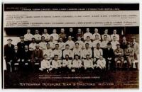 Tottenham Hotspur 1923/24. Mono real photograph postcard of the team, officials and Directors, standing and seated in rows, with title ‘Tottenham Hotspur. Team & Directors. 1923/1924’ printed to lower border, team names printed to top and lower borders. W