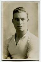 James Edward Elliott. Tottenham Hotspur 1912-1920. Mono real photograph postcard of Elliott, head and shoulders, in Spurs shirt. ‘W.J. Crawford of Edmonton 1920’. Postally unused. Very good condition .