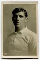 James Chipperfield. Tottenham Hotspur 1919-1921. Excellent mono real photograph postcard of Chipperfield, head and shoulders, in Spurs shirt. ‘W.J. Crawford of Edmonton’. Postally unused. Very good condition.