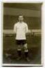 Bertram Smith. Tottenham Hotspur 1919-1930. Mono real photograph postcard of Smith, full length, in Spurs attire. W.J. Crawford of Edmonton plain back postcard. Postally unused. Good/very good condition.