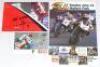 Motorsport. Twenty nine loose colour pages from a collectors album comprising twenty three signatures of featured stars of Formula 1, speedway, rallying, F1 bikes etc. Signatures include Danny Sullivan, Jack Brabham, Steve Saunders, Carl Fogarty, Giacomo - 3