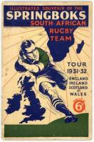 Rugby Union. South African tour of Great Britain 1931-32. ‘Illustrated Souvenir of the Springboks South African Rugby Team Tour 1931-32 England, Ireland, Scotland & Wales’. Compiled and edited by edited by Francis G. Richings and published by C. Mitchell 