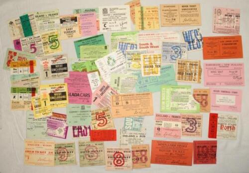 Rugby match tickets 1954-2017. A large selection of over two hundred official match tickets for home internationals, tour matches, club matches etc., with good Wales and Welsh club interest. Includes matches played at Cardiff Arms Park, Twickenham, Lansdo