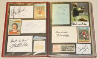 Football autographs 1950s-1980s. Red file comprising over 140 signatures covering Arsenal, Burnley, Chelsea and Coventry City, signed to white cards, pieces, cutting images, trade cards etc. Signatures include Skirton, Furnell, Rice, Matthews, Kennedy, Wi