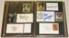 Football autographs 1970s-2000s. Brown file comprising over 110 signatures of players who have represented Liverpool and Newcastle United. Signatures on white cards, photographs, trade cards, cuttings etc. Signatures include Aldridge, Bellamy, Case, Fairc
