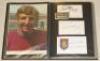 Football autographs 1950s-1980s. Black file comprising over four hundred signatures of players who have represented Aston Villa, Birmingham City, Blackburn Rovers, Bolton Wanderers, Blackpool, Bristol City and a good selection of other lower league clubs.