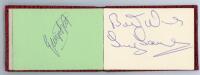 Football and sporting autographs. Three autograph albums comprising over eighty signatures, mainly footballers with some boxing, the odd snooker etc., collected in c.1990s. Each album has the listed names of signatures to inside back cover. Footballers in