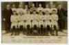 ‘Huddersfield Town Athletic Football Club 1921-22’. Mono real photograph postcard of the Huddersfield Town team, trainer and Manager, sitting and standing in rows in club attire. Title and players names to lower border. Postcard by W.E.Turton of Huddersfi