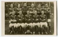 ‘Bradford City Athletic Football Club 1920-21’. Mono real photograph postcard of the Bradford team and officials, standing and sitting in rows on the pitch with crowd behind them. Publisher unknown. Postally unused. Good condition.