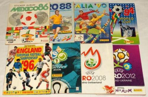 World Cup and European Championship sticker albums 1988-2016. Eight ‘Panini’ sticker albums, the majority complete with stickers and multi-signed by players. Albums are World Cup Mexico 86 (24 signatures), Euro 88 West Germany (21), World Cup Italia 90 (2